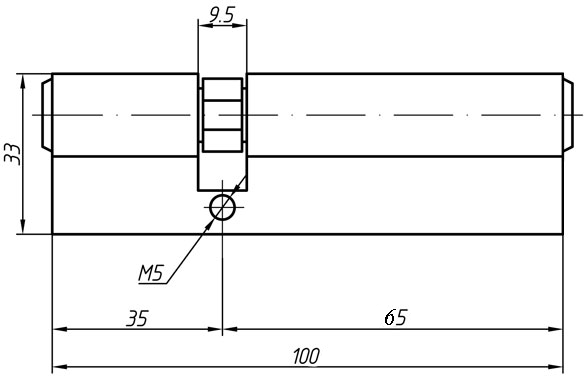 Цилиндр профильный MAXBAR 847/K 35-65, никелированный — изображение 2
