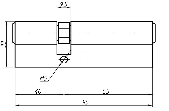Цилиндр профильный MAXBAR 847/K 40-55, никелированный — изображение 2
