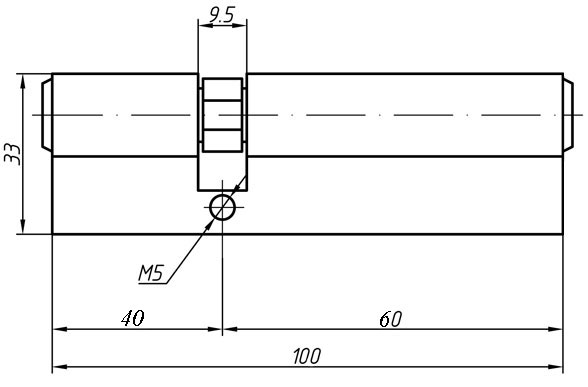 Цилиндр профильный MAXBAR 847/K 40-60, латунь полированная — изображение 2