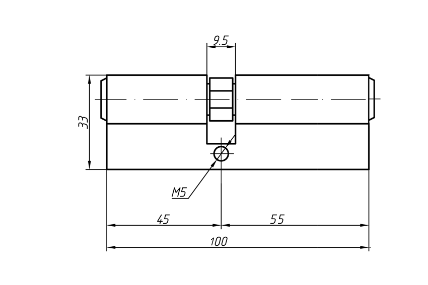 Цилиндр профильный MAXBAR 847/K 45-55, никелированный — изображение 2