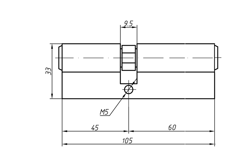 Цилиндр профильный MAXBAR 847/K 45-60, никелированный — изображение 2