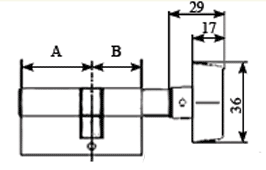 Цилиндр профильный MAXBAR с плоской ручкой CVG/K 50 (ручка)/45 (ключ), никелированный — изображение 2