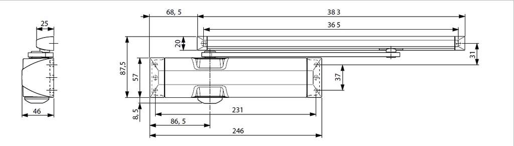 Доводчик dormakaba TS-90 Impulse EN3/4,Коричневый с тягой — изображение 2
