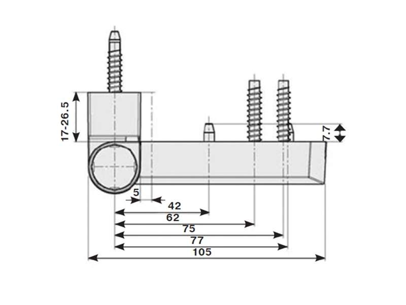 Петля дверная Maxbar PS 27 (17-20,5/105-42) RAL 8077 Коричневый RAL8077 — изображение 2