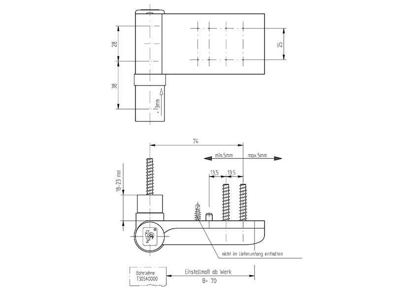 Петля Maxbar KT-EV наплав 18-23мм, Белый RAL9016 — изображение 4
