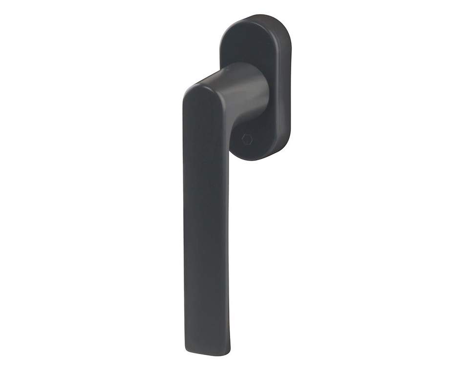 Ручка оконная алюминиевая  HOPPE Hamburg SecuForte, штифт vario fit 32-42 мм, 45°, 2 винта М5х45,  2 винта М5х50, антрацит RAL7016 — изображение 2