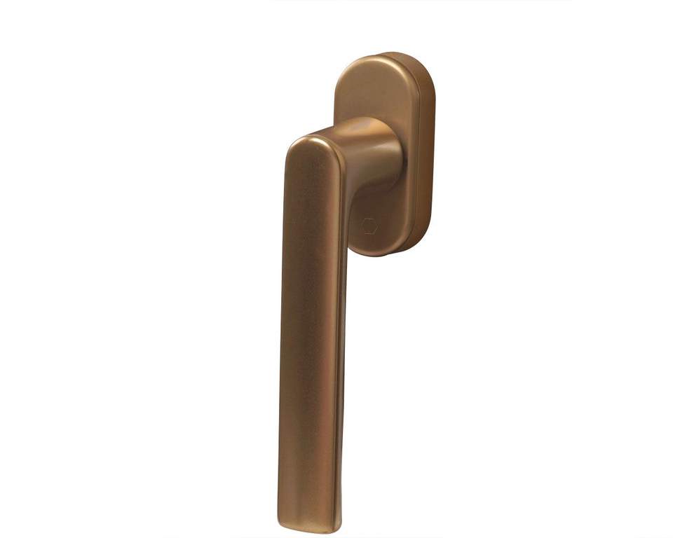 Ручка оконная алюминиевая  HOPPE Hamburg SecuForte, штифт vario fit 32-42 мм, 45°, 2 винта М5х45,  2 винта М5х50, бронза — изображение 3