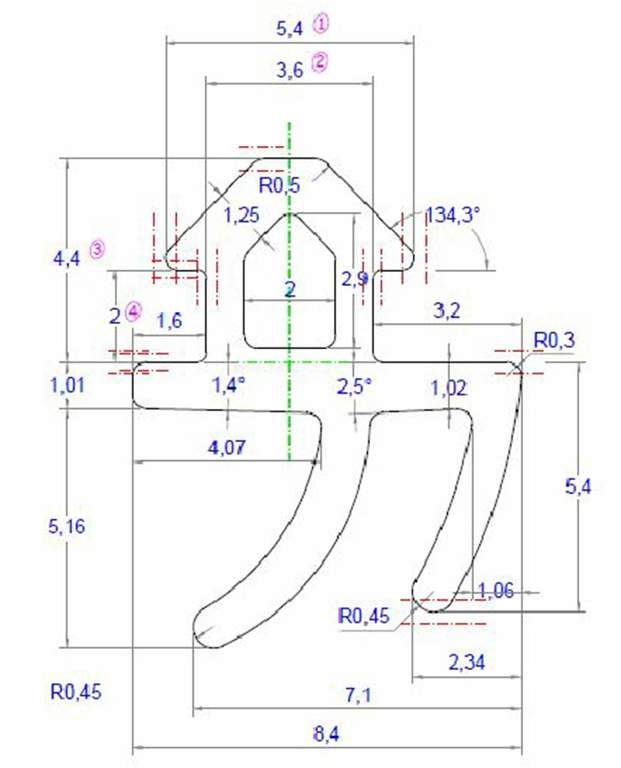 (SCLRH02S) Уплотнитель для профиля REHAU 952 (рама, створка), EPDM, чёрный