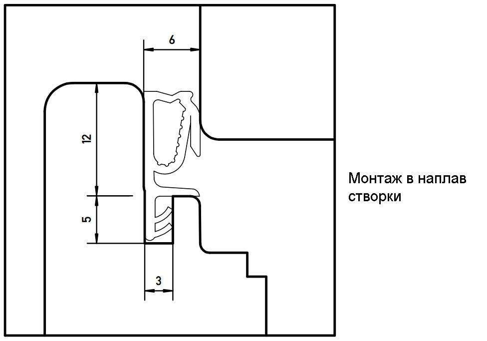 Уплотнитель для деревянных евроокон на наплав и фальц створки, ширина паза 3 мм, ТЭП, серый RAL 7040 — изображение 2