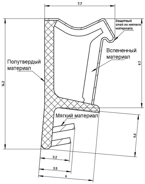 Уплотнитель для деревянных евроокон DEVENTER на наплав створки, ширина паза 3 мм, ТЭП, бежевый RAL 1001 — изображение 2