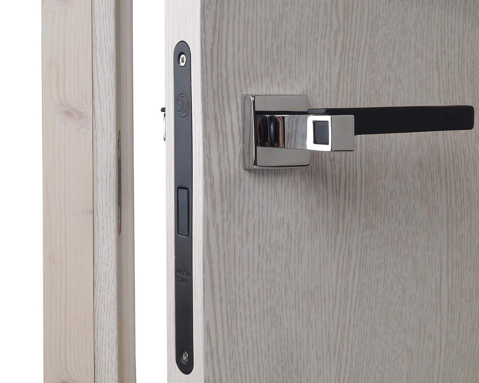 Замок магнитный WC 50x8x96x6 штульп овал 18 мм, черный крашенный с ответной планкой W7 и винтами — изображение 11
