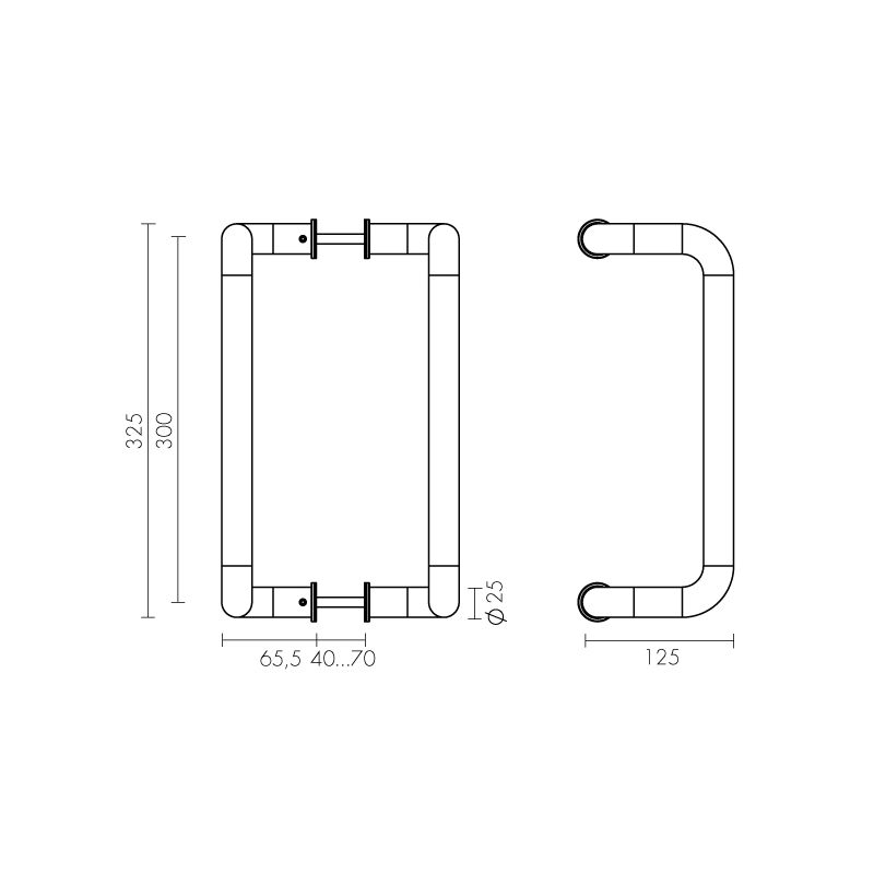 39033 , Ручка-скоба Fuaro (Фуаро) PULL.PH25/300.25 INOX 304 (PH-25-25/300-INOX) — изображение 2
